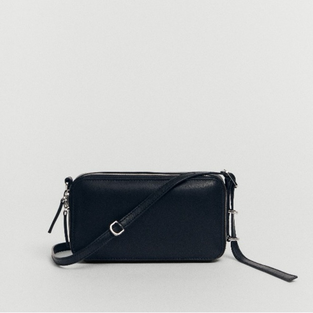 MNG Rectangular leather handbag